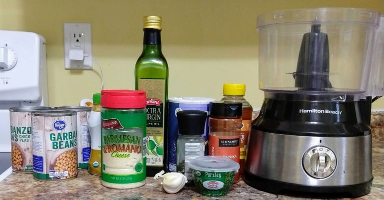 all the ingredients for Easy Homemade Toddler Approved Hummus