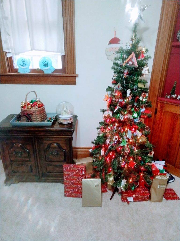 Christmas tree with presents beneath