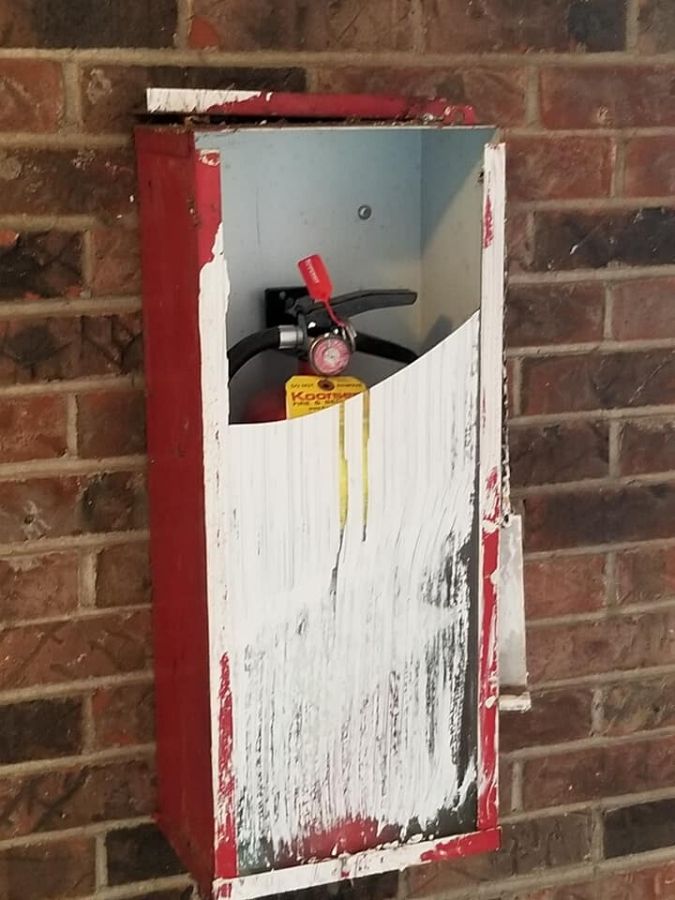 Broken fire extinguisher at country club apartments richmond indiana