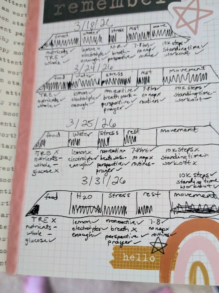 page from ish mom habit tracking journal